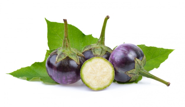 Eggplant on white