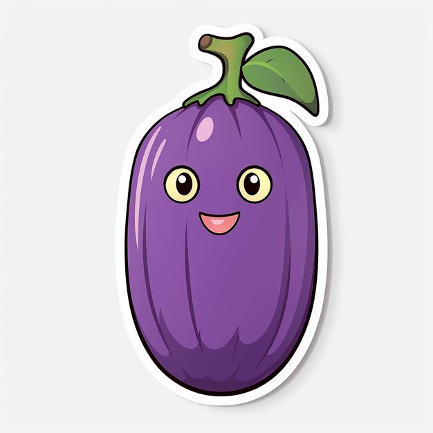 eggplant with white background sticker