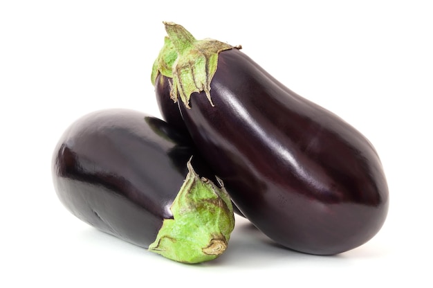 Eggplants on white background