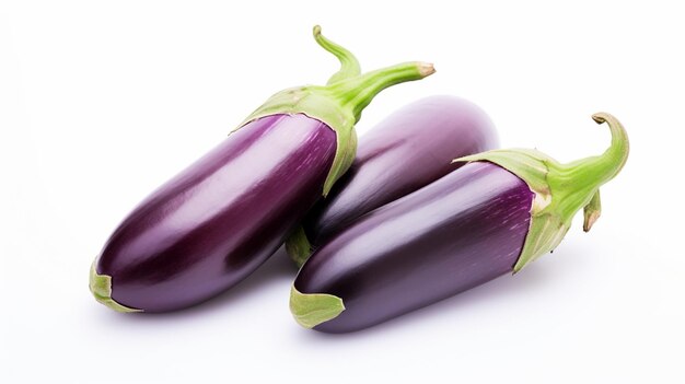 Photo eggplants on a white background