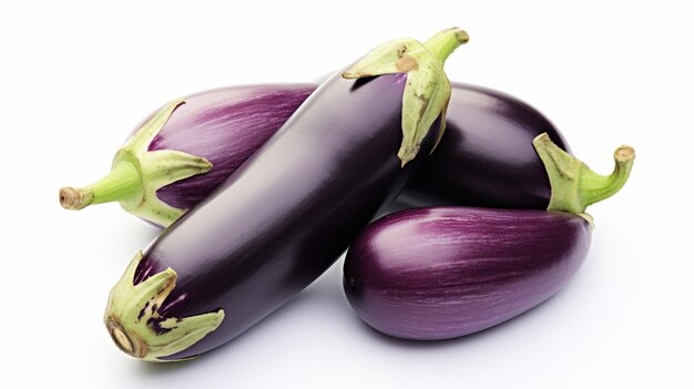 Photo eggplants on a white background