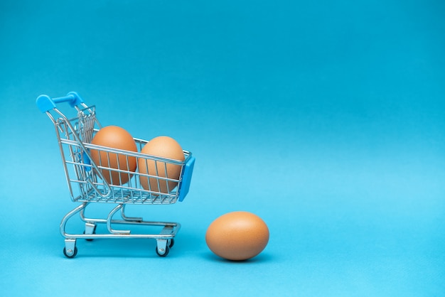 Eggs in a basket , concept