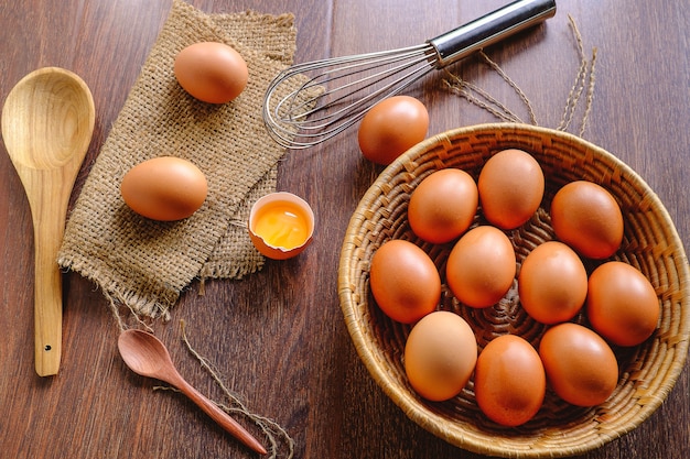  Eggs in a basket ready to cook