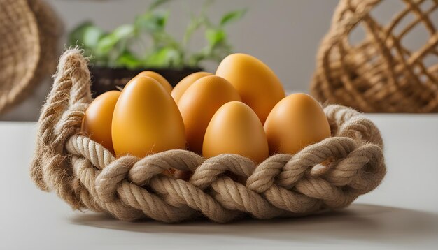 eggs in a basket with a basket of woven woven woven woven woven woven baskets