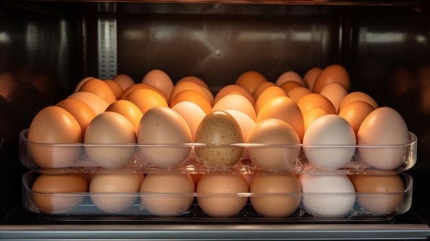 Eggs being microwaved