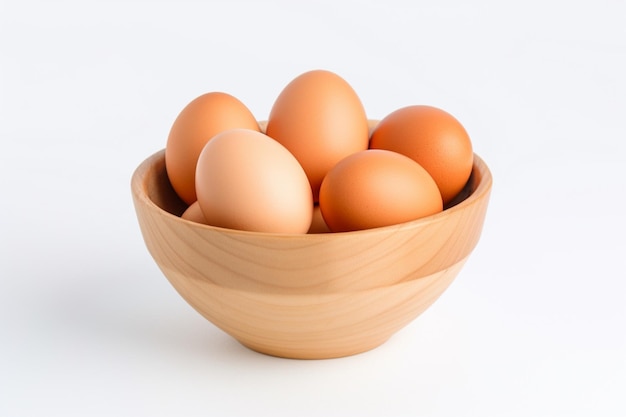 eggs in the bucket isolated background