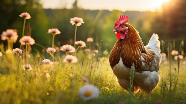 Photo eggs chicken on farm