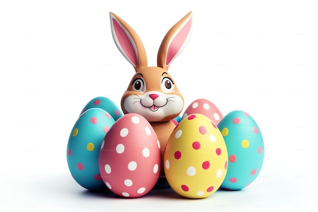 eggs and chocolate bunny AI generated image