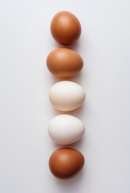 Eggs in different shades of brown and white