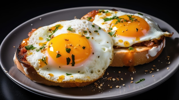 Eggs on English muffins sandwich