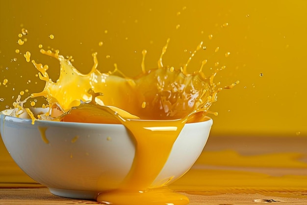 Eggs flying in a bowl