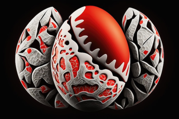 Яйца окаменелого динозавра в великолепных деталях