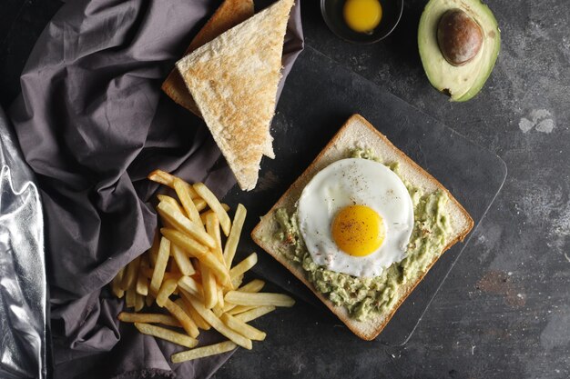 Eggs and Guacamole sandwich