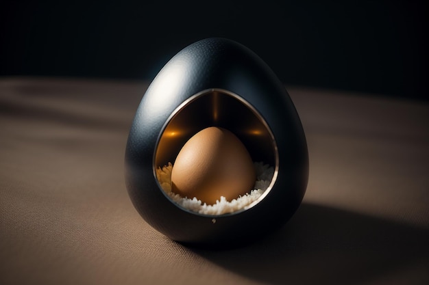 Яйца внутри стеклянного шара на рабочем столе под естественным светом крупный план творческий фон обоев