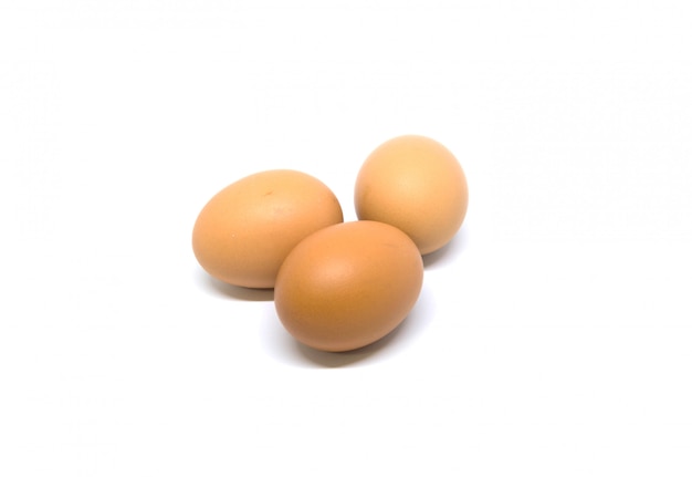 Eggs isolated studio shot. With clipping path on white.