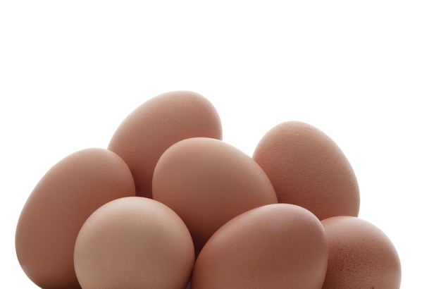 Eggs isolated on white background.