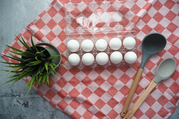 Eggs on the kitchen table