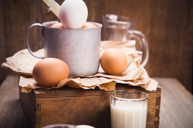 Eggs in old cup