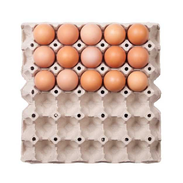 Яйца в лотке для бумаги