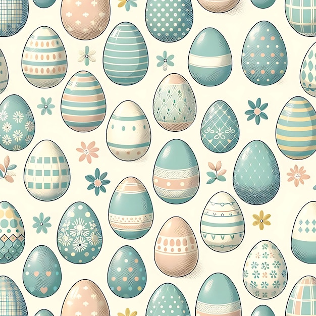 Photo eggs pattern texture vintage style rabbits and eggs