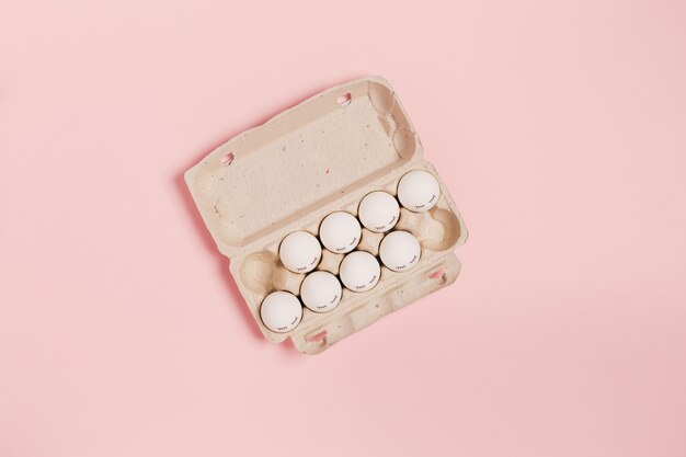 Eggs on a pink background 