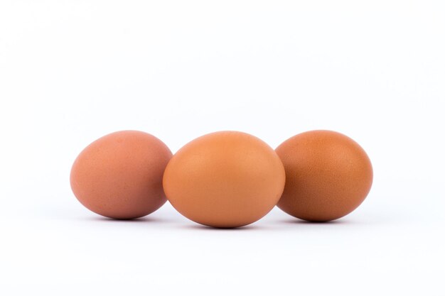 Photo eggs on white background