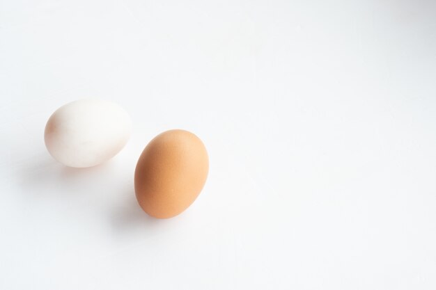 Eggs on a white background