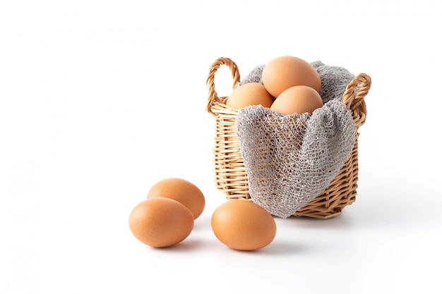 eggs on white background