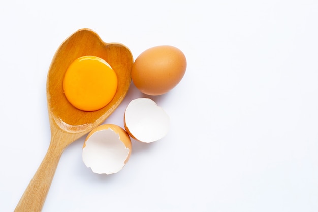 Eggs on white background. 