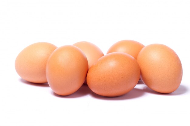 Eggs on a white background