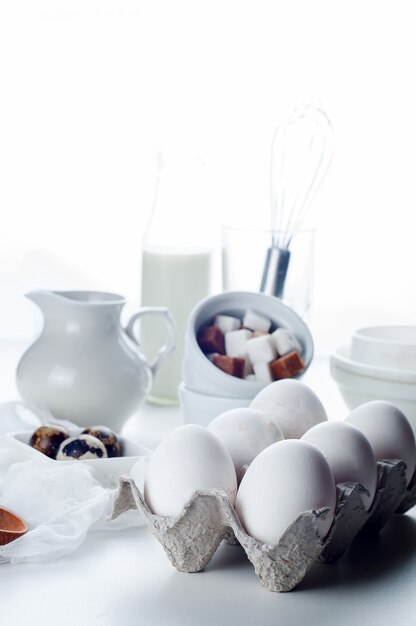 Eggs in white bowl a healthy food for gift