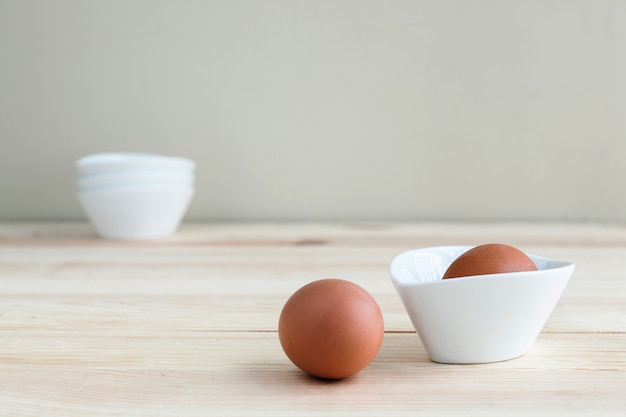 Eggs on white plate