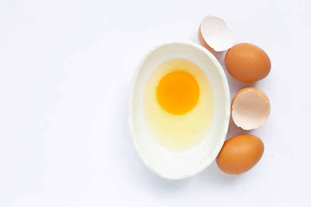 Eggs on white. 