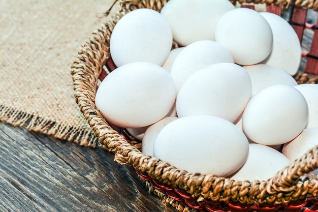 Eggs in a wicker basket