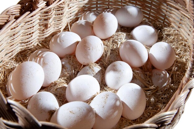 Eggs in wicker basket