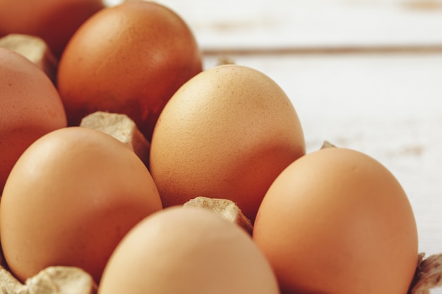 Eggs on wood