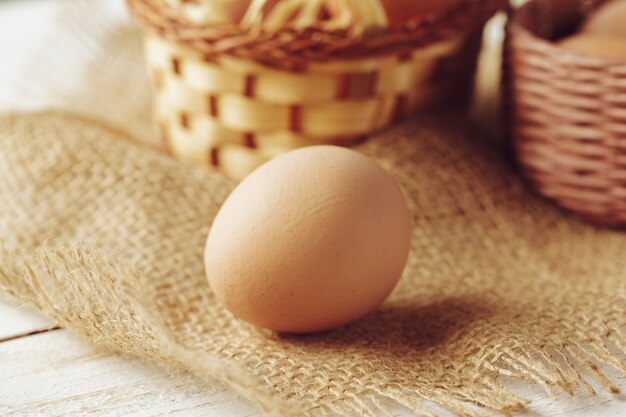 Eggs on wood