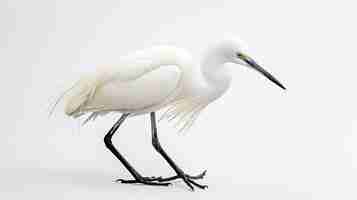 Photo egret en blanco