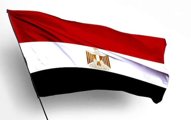 egypt 3D waving flag and white background Image