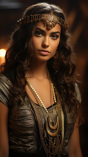 이집트 아름다운 소녀 20 세 전화 배경 화면 전문 사진 생성 Ai