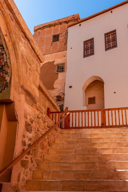 Egypt, buildings in the monastery of Catherine on a bright sunny day