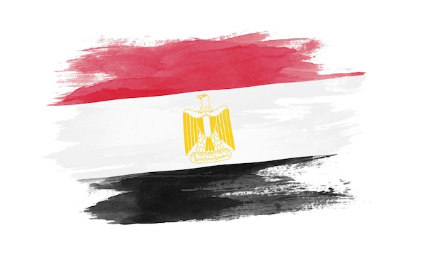 Egypt flag brush stroke, national flag on white background