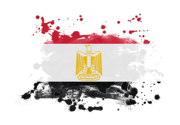 Egypt flag grunge painted background