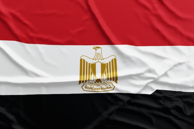 Egypt Flag Laying on floor 3d Rendering Depicting Symbol of Victory, conquest, National Celebrations