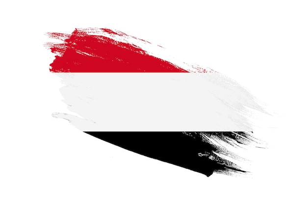 Egypt flag with stroke brush painted effects on isolated white background