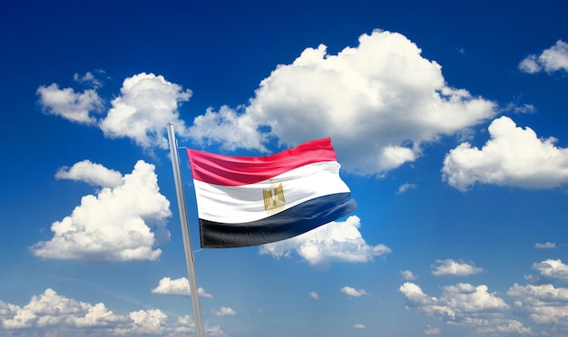 Egypt national flag waving