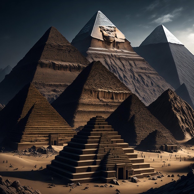 Photo egypt pyramids in a very advanced civilization
