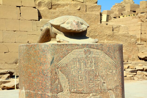 Photo egypt scarabaeus monument in karnak temple