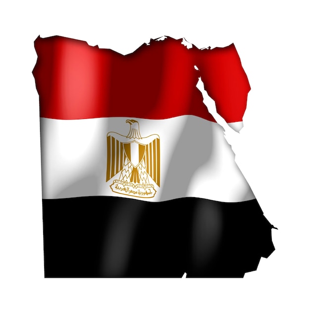 Egypte land vlag en grens op witte achtergrond