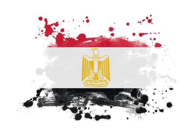 Egypte vlag grunge geschilderde achtergrond